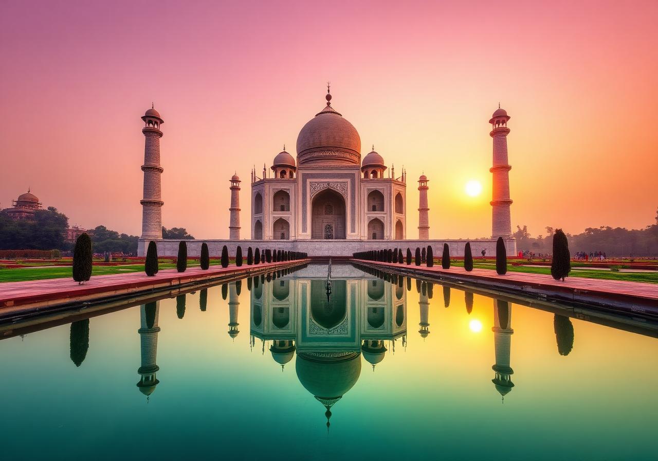 Taj Mahal at sunrise